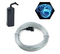 Podazz Luce fredda linea Neon incandescente filo elettroluminescente, più facile per interni automobilistici, Cosplay o Fashion Show Decor EL Light per l'estate Festa di Natale (Blu ghiaccio, 16.5ft)