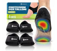 Podcase - Confezione da 4 Talloniera in Silicone con Tessuto Traspirante e Chiusura per Tallonite e Spina Calcaneare - Plantare per Tallonite Uomo e Donna - Unisex (L (41-47))