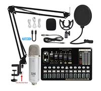 Podcast Equipment Bundle Scheda audio in diretta V10 Set di schede audio Set microfono cellulare scheda audio set completo di attrezzature for schede audio Per lo studio di registrazione DJ(Color:11)