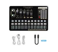 Podcast Equipment Bundle Scheda audio in diretta V10 Set di schede audio Set microfono cellulare scheda audio set completo di attrezzature for schede audio Per lo studio di registrazione DJ(Color:12)