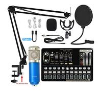 Podcast Equipment Bundle Scheda audio in diretta V10 Set di schede audio Set microfono cellulare scheda audio set completo di attrezzature for schede audio Per lo studio di registrazione DJ(Color:4)