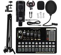 Podcast Equipment Bundle Scheda audio in diretta V10 Set di schede audio Set microfono cellulare scheda audio set completo di attrezzature for schede audio Per lo studio di registrazione DJ(Color:8)