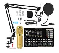 Podcast Equipment Bundle Scheda audio in diretta V10 Set di schede audio Set microfono cellulare scheda audio set completo di attrezzature for schede audio Per lo studio di registrazione DJ(Color:5)