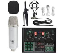 Podcast Equipment Bundle Sound Card Broadcast in diretta set completo di V8 Live Broadcast Set BM800 Microfono Per lo studio di registrazione DJ(Color:16)