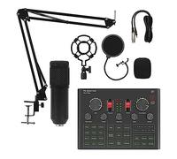 Podcast Kit, BM800 Microfono professionale Microfono a condensatore V8 V9 V10 Scheda audio PC Computer Audio USB Studio di registrazione Gioco Trasmissione in diretta KTV(V9 and BM800 Mic)