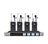 Podcast Kit, microfonico wireless Microfono con cuffia Microfono a condensatore Adatto for microfono da palco della chiesa(Lavalier microphone)