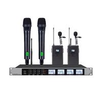 Podcast Kit, microfonico wireless Microfono con cuffia Microfono a condensatore Adatto for microfono da palco della chiesa(Hand-held lavalier)