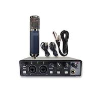 Podcast Kit, Professional Audio 2 In 2 Out Interfaccia audio USB Scheda audio di registrazione con microfono di registrazione a diaframma largo