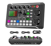 Podcast Production Studio Equipment, Live Sound Card Audio Mixer, Live Sound Board, 16 Fixed Background Special Sound Effects, 7 Recording Modes, 4 Sound Change Functions