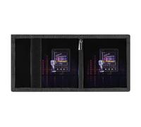 Podcasting e ascolto di podcast Portafoglio a tre ante con bandiera USA e finestra per documenti Porta carte d'identità Portafoglio da viaggio Tasca per monete con cerniera