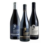 Podere Santa Lucia Selezione VINI ROSSI (Lacrima di Morro d'Alba DOC, Vigna Le Cantaralle" Lacrima Superiore DOC, Parmenide" Merlot IGT) | Vino Rosso Marche Biologico | Confezione 3 Bottiglie 75cl.
