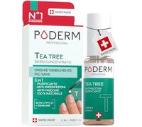 Poderm 5 in 1 Activ Siero Tea Tree | Trattamento Anti-Macchie e Riparatore per Unghie Danneggiate - 6 ML | Nutre e Purifica | Olio Essenziale 100% Naturale | Sviluppato da un Podologo in Svizzera