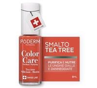 PODERM Smalto Cura per Unghie con Tea Tree - Mango Arancione | Swiss Lab - 8ML | Arricchito con Tea Tree, Silicio & Biotina | Purifica, Schiarisce & Nutre le Unghie Gialle | Creato da una Podologa