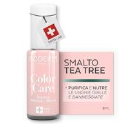 PODERM Smalto Cura per Unghie con Tea Tree - Rosa | Swiss Lab - 8ML | Arricchito con Tea Tree, Silicio & Biotina | Purifica, Schiarisce & Nutre le Unghie Gialle | Creato da una Podologa