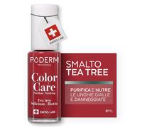 PODERM Smalto Cura per Unghie con Tea Tree - Rosso Rosa | Swiss Lab - 8ML | Arri