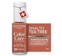 PODERM Smalto Cura per Unghie con Tea Tree - Terracotta | Swiss Lab - 8ML | Arricchito con Tea Tree, Silicio & Biotina | Purifica, Schiarisce & Nutre le Unghie Gialle | Creato da una Podologa