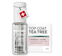 PODERM Smalto Cura per Unghie con Tea Tree - Top Coat | Swiss Lab - 8ML | Arricchito con Tea Tree, Silicio & Biotina | Purifica, Schiarisce & Nutre le Unghie Gialle | Creato da una Podologa