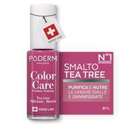 PODERM Smalto per Unghie Curativo al Tea Tree - Rose Lampone 8ML, Swiss Lab | Purifica, Chiarisce e Nutre Unghie Gialle e Danneggiate | Arricchito con Tea Tree, Silicio e Biotina | Creato da un Podologo