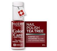PODERM Smalto per Unghie Curativo al Tea Tree - Rosso Allure 8ML, Swiss Lab | Purifica, Chiarisce e Nutre Unghie Gialle e Danneggiate | Arricchito con Tea Tree, Silicio e Biotina | Creato da un Podologo