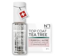 PODERM Smalto per Unghie Curativo al Tea Tree - Top Coat | 8 ML - Swiss Lab | Purifica, Chiarisce e Nutre Unghie Gialle e Danneggiate | Arricchito con Tea Tree, Silicio e Biotina | Creato da un Podologo