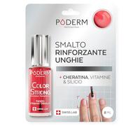 PODERM - Smalto rinforzante unghie BIOTINA SILICIO KERATINA - Rinforza e ripara le unghie danneggiate, indebolite o fragili dal semipermanente o dall'invecchiamento - Mani e Piedi - SWISS MADE