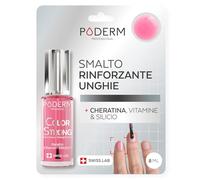 PODERM - Smalto rinforzante unghie BIOTINA SILICIO KERATINA - Rinforza e ripara le unghie danneggiate, indebolite o fragili dal semipermanente o dall'invecchiamento - Mani e Piedi - SWISS MADE