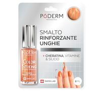 PODERM - Smalto rinforzante unghie BIOTINA SILICIO KERATINA - Rinforza e ripara le unghie danneggiate, indebolite o fragili dal semipermanente o dall'invecchiamento - Mani e Piedi - SWISS MADE
