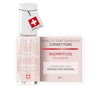 PODERM Smalto Trattamento Correttore & Perfezionatore - Collagene | Leviga, Attenua e Riempie Striature con Finish Gel Naturale - 8ml | Unghia Protetta Uniforme | Sviluppato da un Podologo in Svizzera