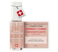 PODERM Smalto Trattamento Correttore - Cheratina | Ridensificante, Rinforzante e Indurente - 8 ml | Rinforza e Protegge la Struttura con Finish Nude Naturale | Sviluppato da un Podologo in Svizzera