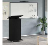 Podio con ruota in rovere nero 55x55x107 cm Legno di Ingegneria | Mobile moderno con ruote, ripiani e cassetti pratici, montaggio facile, superficie liscia, robusta per scrivania compatta