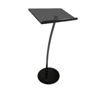 Podio in Acrilico con Base in Ferro E Trasparente Spesso, Supporto for Pulpito Portatile da Pavimento for Chiesa, Ufficio, Scuola(Nero)