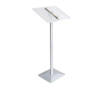 Podio in Acrilico Leggio da Pavimento for Parlare con Corpo E Base in Ferro Podio for Pulpito for Conferenze Moderno, Angolo di 30-90° Regolabile for La Scuola della Chiesa(Silver)
