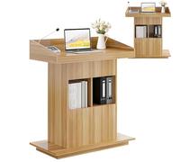 Podio in legno con DersStanding podio per chiese, aule, conferenze e spa, design a tre strati (colore legno Oril, 80 x 50 cm)