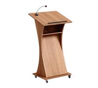 Podio in legno con ruote di bloccaggio, supporto regolabile per pulpito per chiesa, aula, seminario