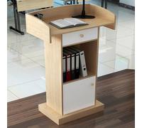 GODARM Podio in Legno Leggio con Cassetto,pulpito per Conferenze Robusto E Durevole, Pulpiti da Chiesa Portatili Podio per Chiese, Aule, Seminari, caffè, Matrimoni (Color : Natural)