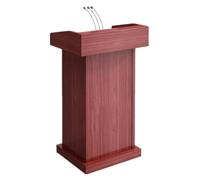 Podio in legno marrone per insegnanti e conferenze, versatile, in piedi e da tavolo, supporto di benvenuto ideale per hotel ed eventi, espositore open space