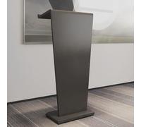 Podio in legno nero con ruote e fori per il filo, 114,3 x 52,8 x 33 cm, supporto per pulpito per chiese e comodo montaggio.