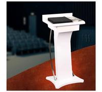 Podio in legno nero - polpito versatile per chiesa, supporto aula, stazione ospitante ristorante, presentazione conferenza, tavolo ricevimento, elegante finitura bianca