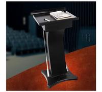 Podio in legno nero - Pulpito multiuso per chiesa, supporto per insegnanti in aula, presentazione conferenze, stazione ospitante ristorante, espositore per ricevimenti (elegante finitura nera)