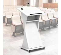 Podio Mobile ad Arco con Ruote bloccabili Supporto Mobile for presentazioni Bordi di Protezione for aule, Sale riunioni, chiese(Grey)