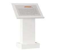 Podio multimediale in aula con superficie angolata, pulpito della chiesa e piattaforma di lettura per discorsi, matrimoni ed eventi, bianco, 54 x 40 x 130 cm