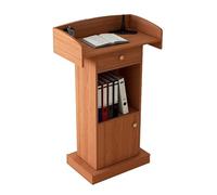 Podio per leggio con ampio cassetto - moderno supporto da pavimento in legno per chiese, reception e pulpiti - altezza 124 cm