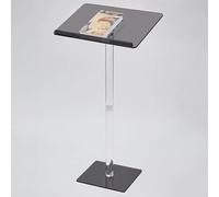 Podio Portatile In Acrilico, Piccolo Banco Reception, Ampia Superficie Di Lettura, Podio Trasparente Da Pavimento,Adatto For Chiesa,Ufficio,Scuola,Matrimonio(Transparent black)
