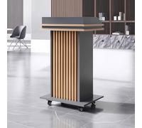 Podio Portatile in Legno con cassetti e Ripiani Regolabili Cattedra Robusta Stile Moderno for uffici, chiese, aule Scolastiche e Sale riunioni Wheels)