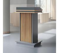 Podio Portatile in Legno con cassetti e Ripiani Regolabili Cattedra Robusta Stile Moderno for uffici, chiese, aule Scolastiche e Sale riunioni(A)