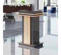Podio Portatile in Legno con cassetti e Ripiani Regolabili Cattedra Robusta Stile Moderno for uffici, chiese, aule Scolastiche e Sale riunioni(B)