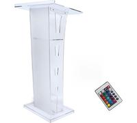 Podio portatile per presentazioni, design in acrilico trasparente con telecomando a LED, ideale per scuole e chiese, stazione di lettura in piedi per menu e informazioni