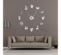 PODODO Halloween Party Horror DIY Gigante Orologi Da Parete Vintage Macabro Frameless Big Needle Clock Orologio Da Parete Halloween Treats Decorazione