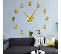 PODODO Orologio da parete con ballerini di flamenco, grande orologio da parete con sagoma di ballerini spagnoli, grande orologio da parete per studio di danza, decorazione artistica da parete unica