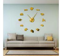 PODODO Rhinoceros African Safari Nursery Giant DIY Orologi Da Parete Fauna Selvatica Animali Rinoceronti Decorazione Da Parete Orologio Da Parete Senza Cornice Orologio Tempo
